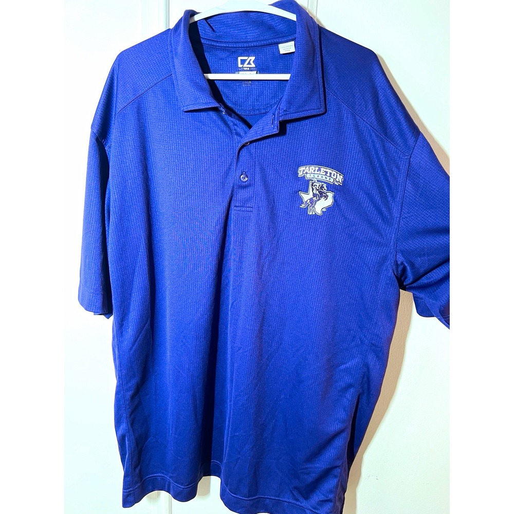 Cutter & Buck Tarleton State Texans DryTec Polo Purple NCAA Golf Shirt XXL